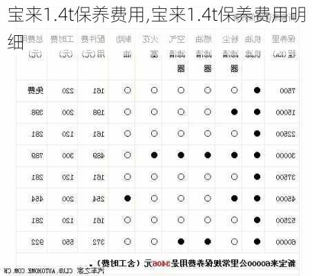 宝来1.4t保养费用,宝来1.4t保养费用明细-第3张图片-立方汽车网