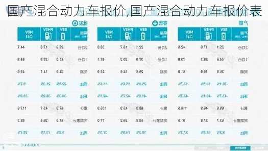 国产混合动力车报价,国产混合动力车报价表