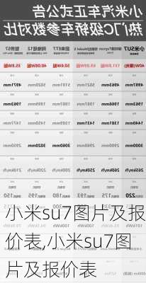 小米su7图片及报价表,小米su7图片及报价表