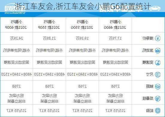 浙江车友会,浙江车友会小鹏G6配置统计-第3张图片-立方汽车网