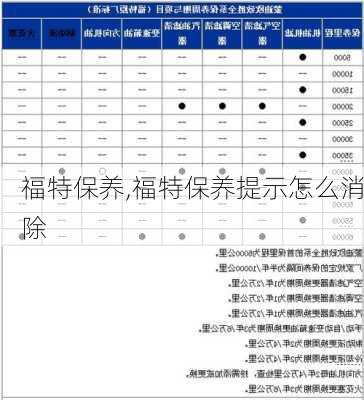 福特保养,福特保养提示怎么消除-第3张图片-立方汽车网