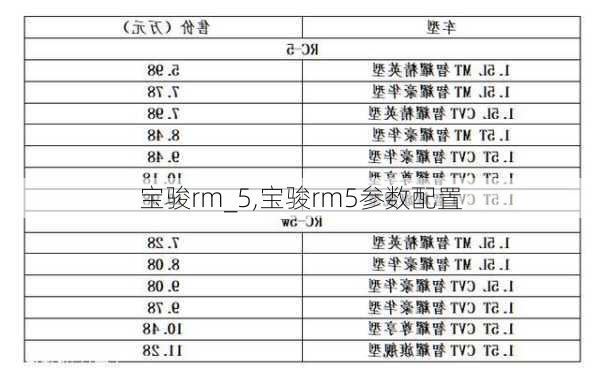 宝骏rm_5,宝骏rm5参数配置-第2张图片-立方汽车网