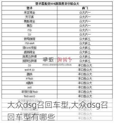 大众dsg召回车型,大众dsg召回车型有哪些-第2张图片-立方汽车网