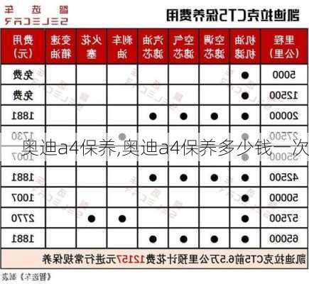 奥迪a4保养,奥迪a4保养多少钱一次-第3张图片-立方汽车网