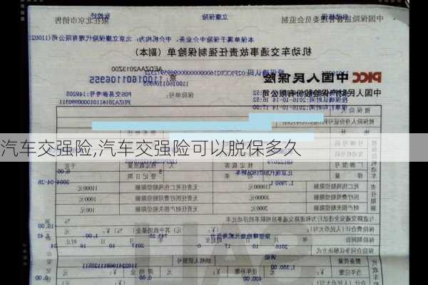 汽车交强险,汽车交强险可以脱保多久-第2张图片-立方汽车网