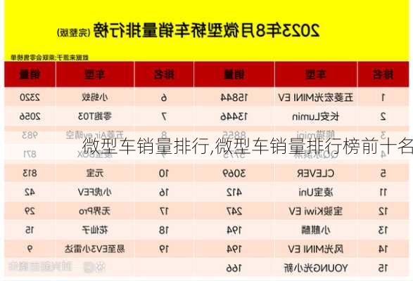 微型车销量排行,微型车销量排行榜前十名-第3张图片-立方汽车网