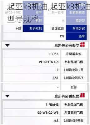 起亚k3机油,起亚k3机油型号规格-第1张图片-立方汽车网