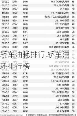 轿车油耗排行,轿车油耗排行榜-第2张图片-立方汽车网