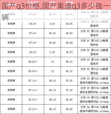 国产q3价格,国产奥迪q3多少钱一辆-第1张图片-立方汽车网