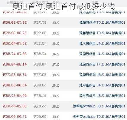 奥迪首付,奥迪首付最低多少钱-第2张图片-立方汽车网