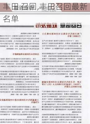 丰田 召回,丰田召回最新名单-第3张图片-立方汽车网