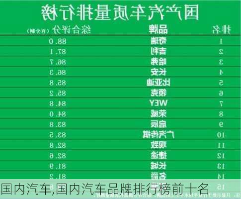 国内汽车,国内汽车品牌排行榜前十名-第2张图片-立方汽车网