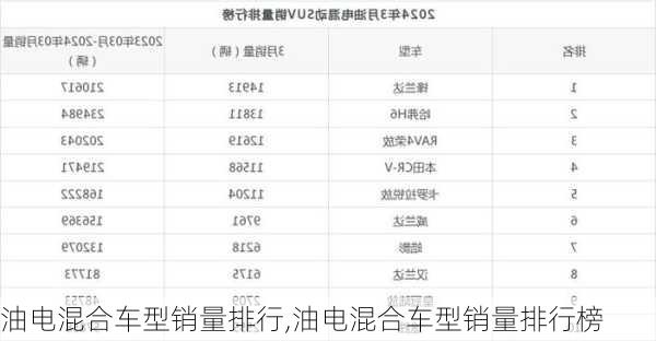 油电混合车型销量排行,油电混合车型销量排行榜-第2张图片-立方汽车网