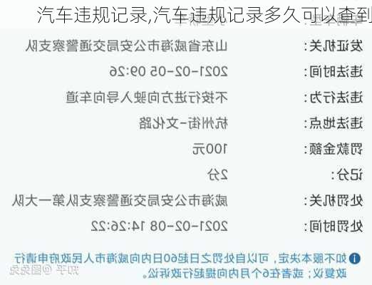 汽车违规记录,汽车违规记录多久可以查到-第1张图片-立方汽车网