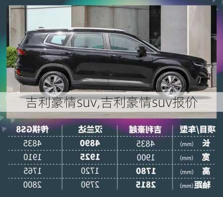 吉利豪情suv,吉利豪情suv报价-第1张图片-立方汽车网