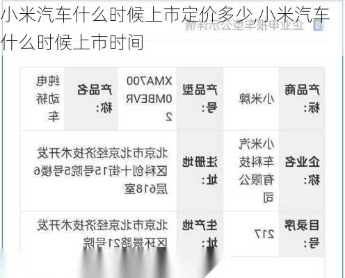 小米汽车什么时候上市定价多少,小米汽车什么时候上市时间-第2张图片-立方汽车网