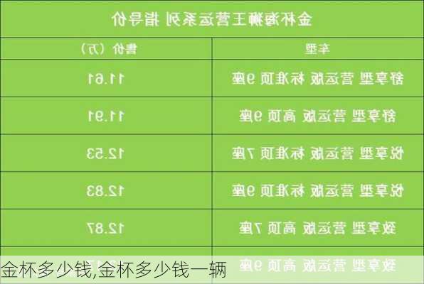 金杯多少钱,金杯多少钱一辆-第1张图片-立方汽车网