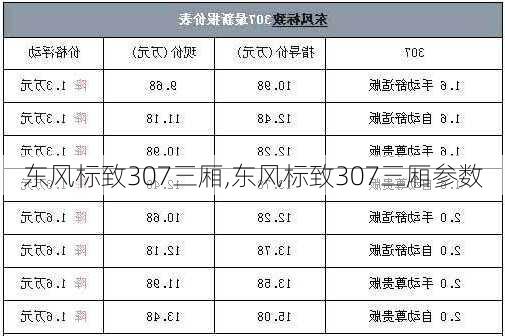 东风标致307三厢,东风标致307三厢参数-第1张图片-立方汽车网