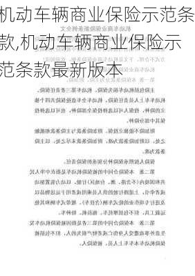 机动车辆商业保险示范条款,机动车辆商业保险示范条款最新版本-第2张图片-立方汽车网