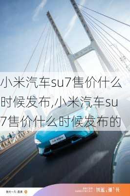 小米汽车su7售价什么时候发布,小米汽车su7售价什么时候发布的-第3张图片-立方汽车网