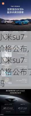 小米su7价格公布,小米su7价格公布了吗-第2张图片-立方汽车网