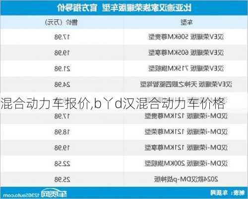 混合动力车报价,b丫d汉混合动力车价格-第2张图片-立方汽车网