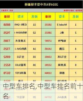 中型车排名,中型车排名前十名-第2张图片-立方汽车网