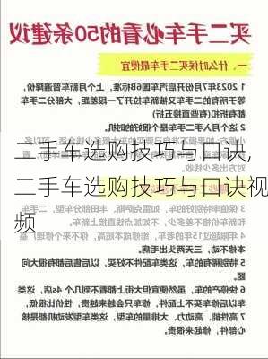 二手车选购技巧与口诀,二手车选购技巧与口诀视频-第3张图片-立方汽车网