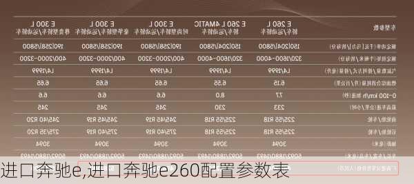 进口奔驰e,进口奔驰e260配置参数表-第1张图片-立方汽车网