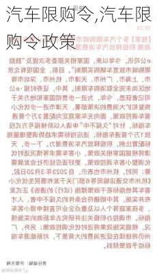 汽车限购令,汽车限购令政策-第2张图片-立方汽车网