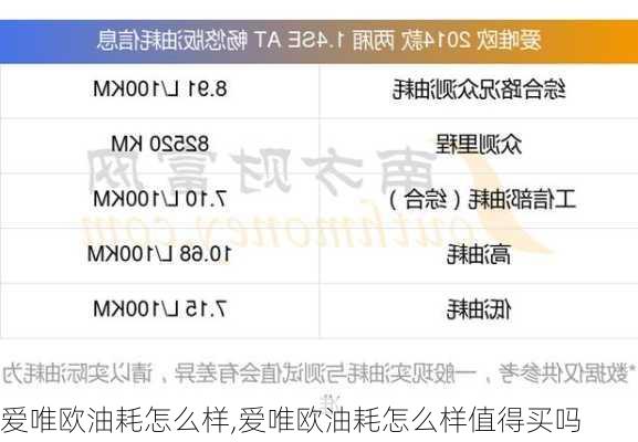 爱唯欧油耗怎么样,爱唯欧油耗怎么样值得买吗-第1张图片-立方汽车网
