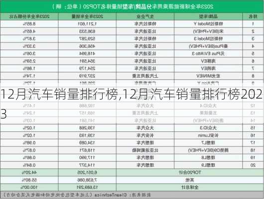 12月汽车销量排行榜,12月汽车销量排行榜2023-第3张图片-立方汽车网