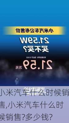 小米汽车什么时候销售,小米汽车什么时候销售?多少钱?-第3张图片-立方汽车网