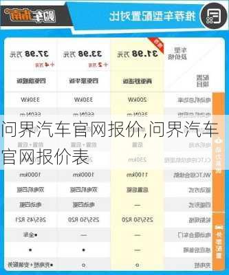 问界汽车官网报价,问界汽车官网报价表