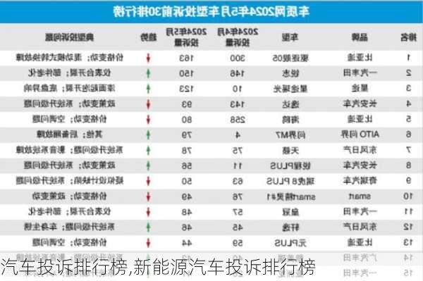 汽车投诉排行榜,新能源汽车投诉排行榜-第2张图片-立方汽车网