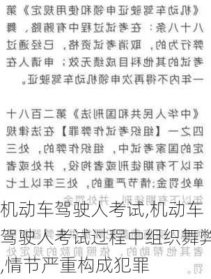 机动车驾驶人考试,机动车驾驶人考试过程中组织舞弊,情节严重构成犯罪-第1张图片-立方汽车网