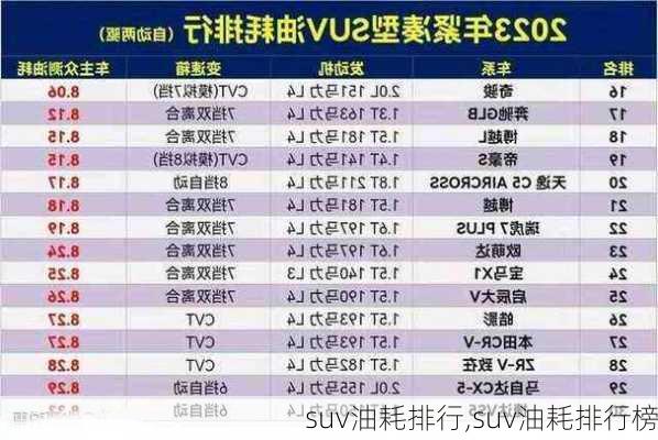 suv油耗排行,suv油耗排行榜-第3张图片-立方汽车网