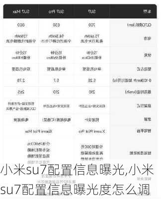 小米su7配置信息曝光,小米su7配置信息曝光度怎么调-第2张图片-立方汽车网