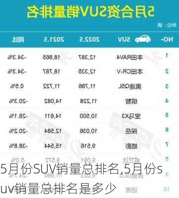 5月份SUV销量总排名,5月份suv销量总排名是多少-第2张图片-立方汽车网